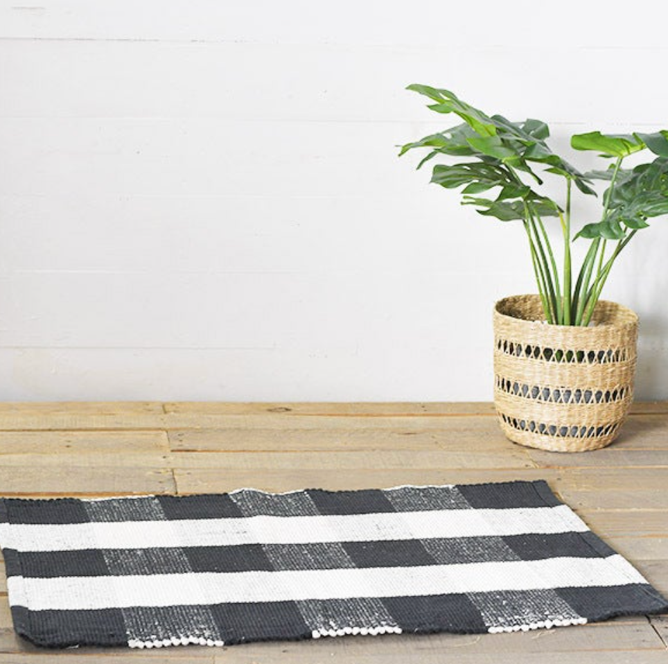 Black and White Check Rug