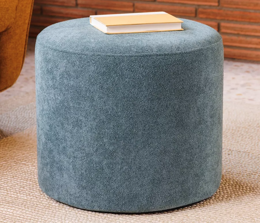 Dark Teal Boucle Ottoman