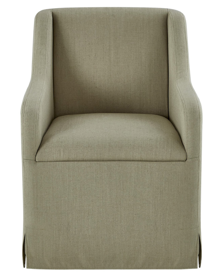 Barber Dining Chair in Khaki Linen