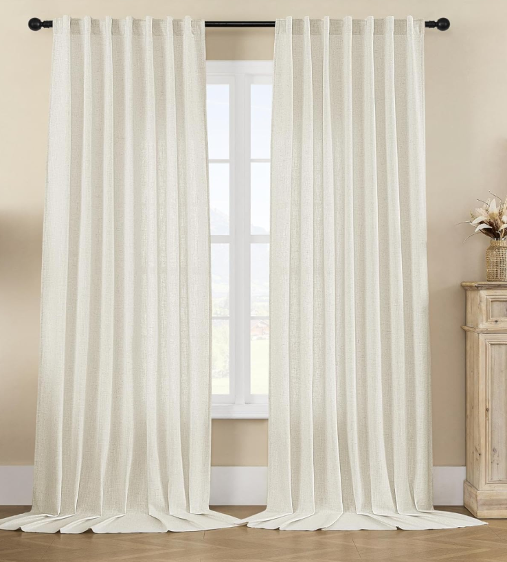 Ivory Linen Curtain Set