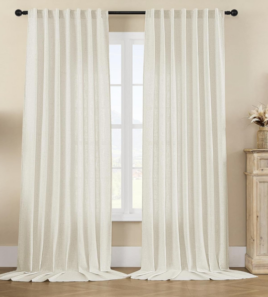 Ivory Linen Curtain Set