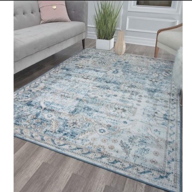 Farmhouse Blue Rug 8x10