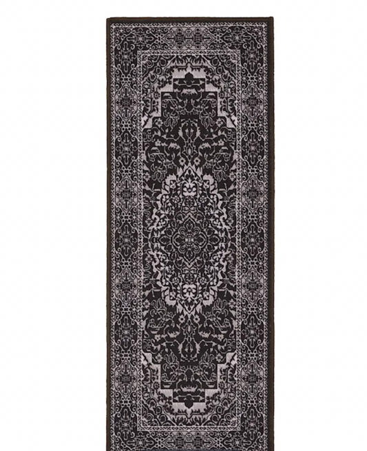 Tan, Gray, and Black Medallion Runner