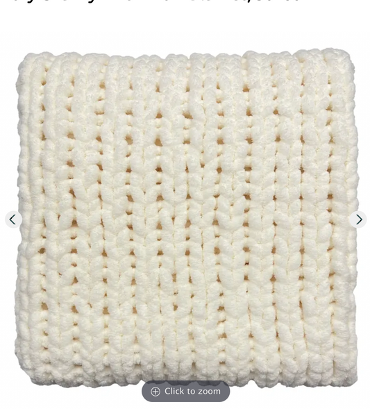 Honeybloom Ivory Chunky Knit Throw Blanket