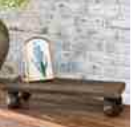 15" Dark Wood Rectangle Riser