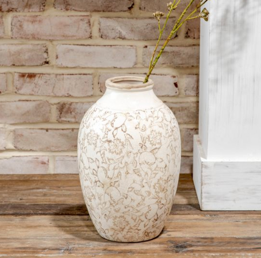 12.2" Beige Heirloom Vase