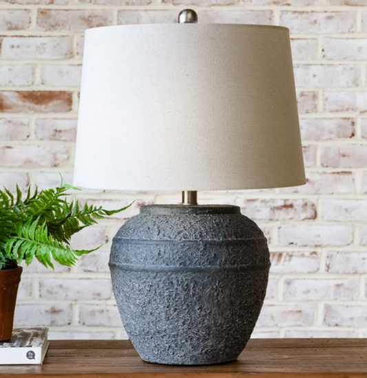 23" Charcoal Ceramic Lamp