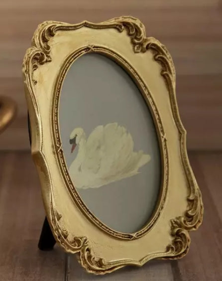 Gold Wood Frame with Swan Art