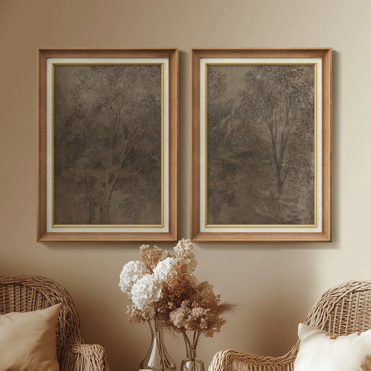 Natural Frame Black and Grey Wood Scene Art