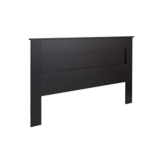 Solid Black Wood Headboard - King