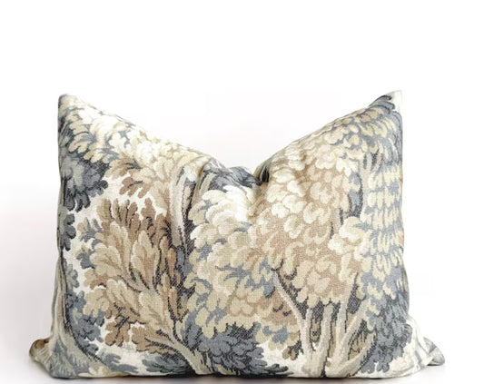 Muted Forest Print Throw Pillow Cover - Lumbar