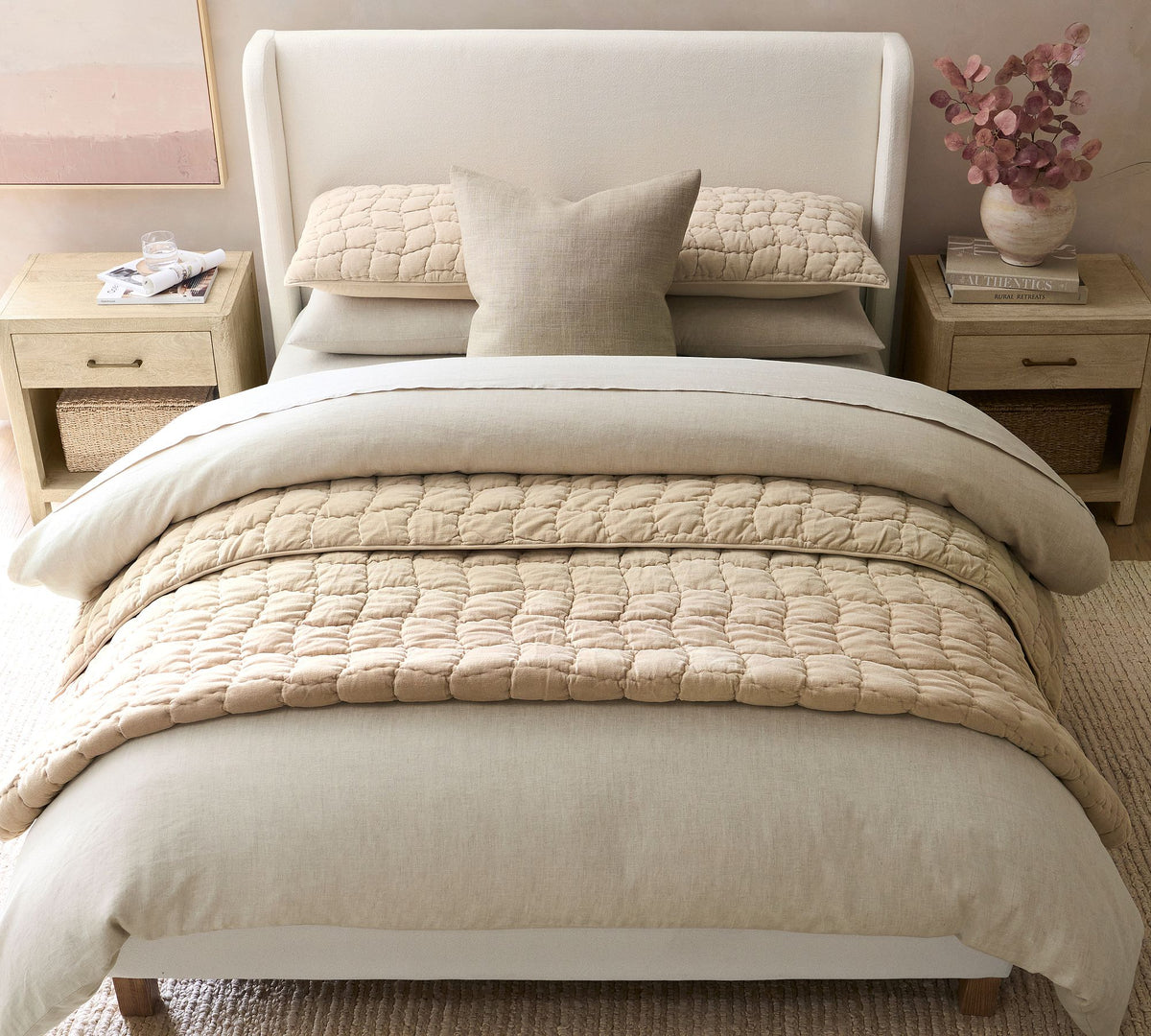 Oatmeal Cozy Cloud Handcrafted Quilt - King