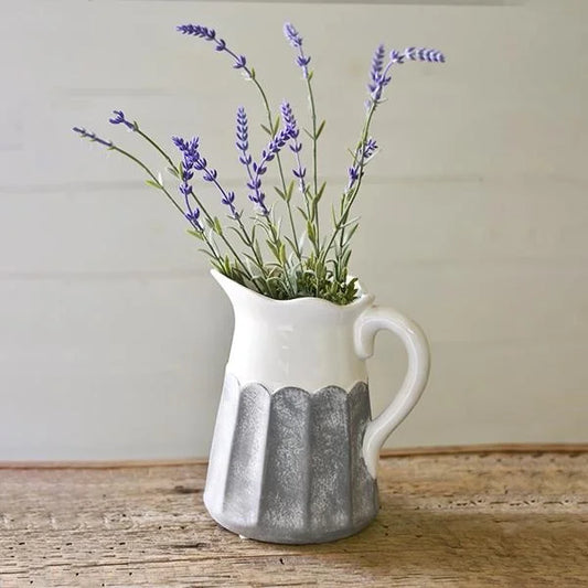 Grey and White Pitcher