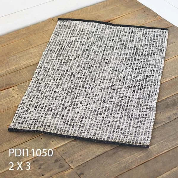 Black and White Hand Woven Rug