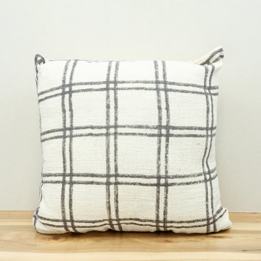 Grey Criss Cross Pillow