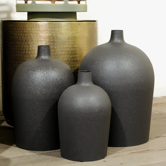 Black Open Bottom Vases- Set of 3