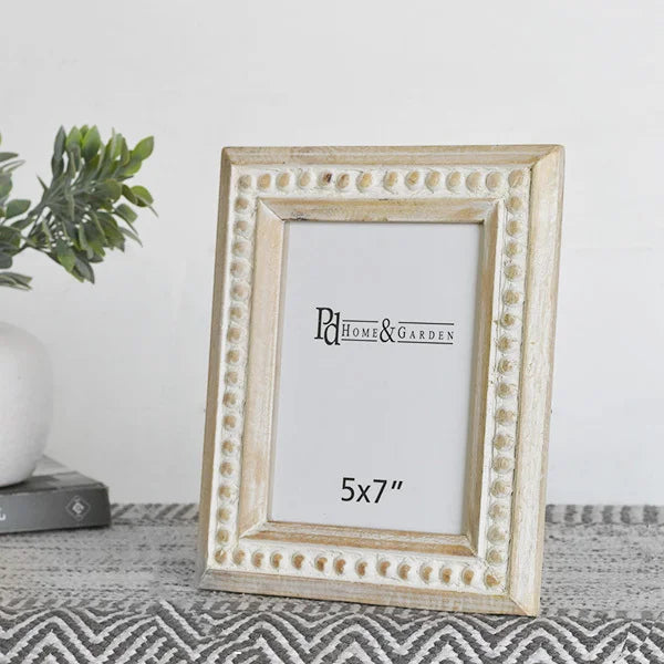 5 x 7 Wood Beaded Photo Frame