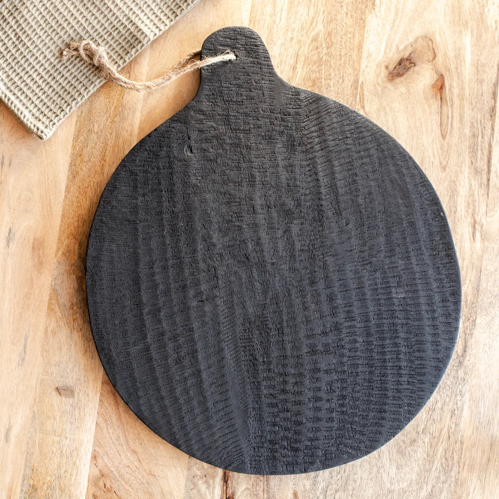 Round Black Wood Chopping Board