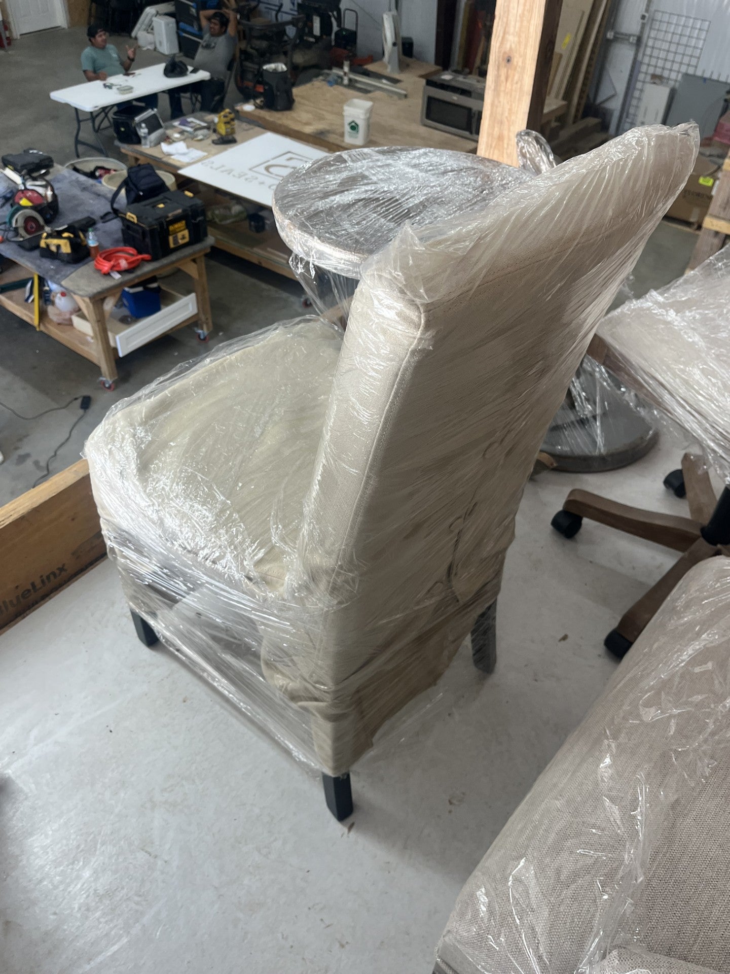 Dining Chair with Fabric Cover - Tan