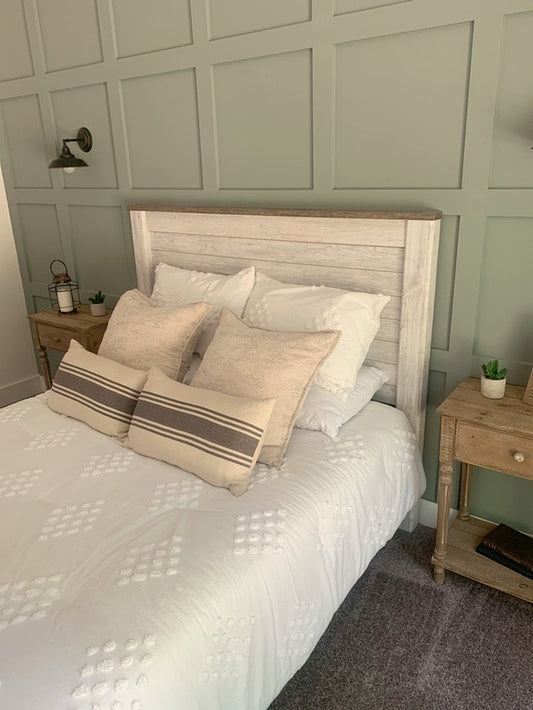 Cream Wood Headboard - Queen