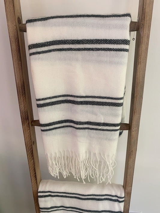 Black and White Striped Throw Blanket