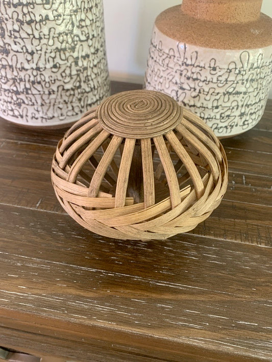 Woven Wooden Sphere Decor