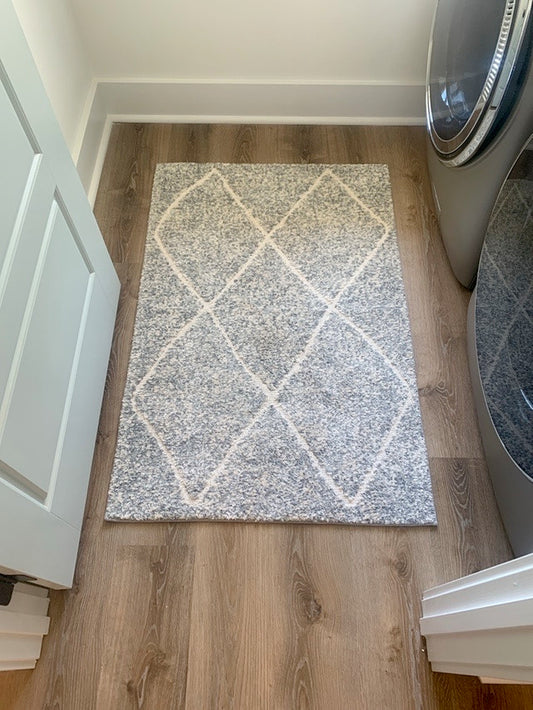 Gray and White Small Rug