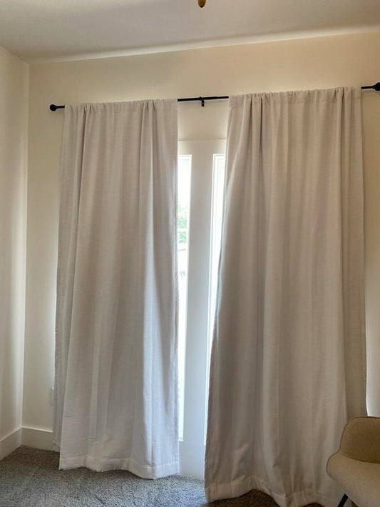 Cream Curtain Set - Rod Included