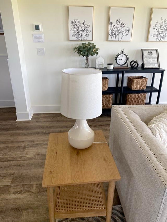 White Ceramic Table Lamp - Set of 2