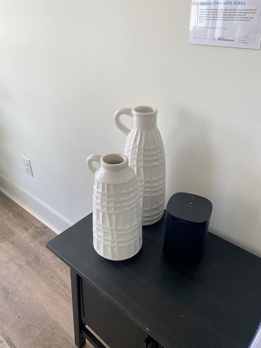 White Textured Jugs - Set of 2