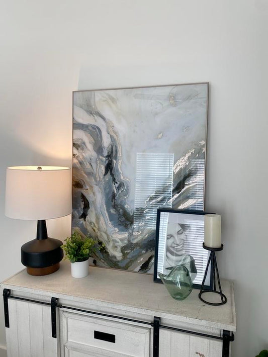 Glass and Marble Framed Wall Art