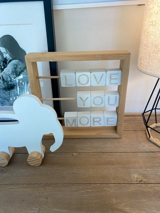 Wooden Table Art "Love You More"