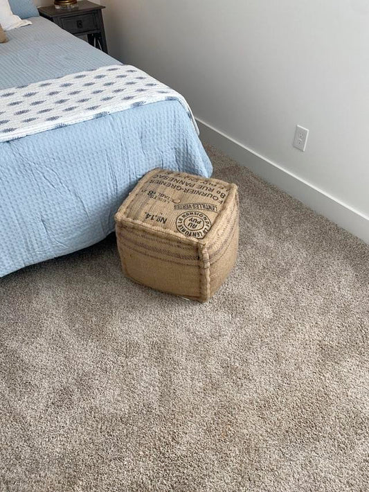 Woven Burlap Poof