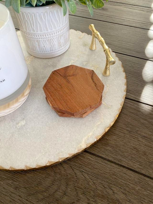 Wooden Octogon Coaster - Set of 3