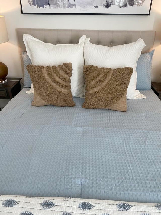 Mocha Textured Throw Pillows - Set of 2