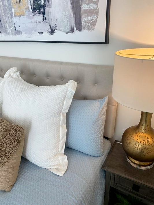 Upholstered Beige Headboard - Queen