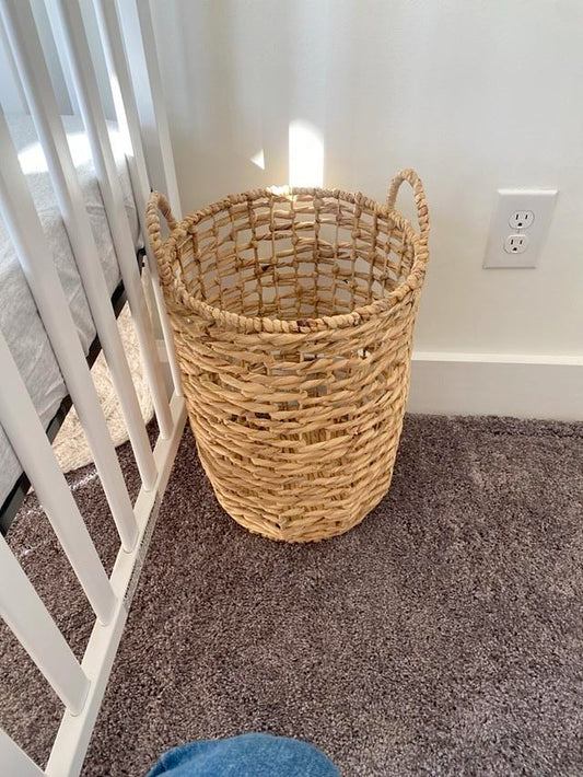 Tall Wicker Basket with Handles