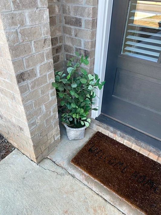 Tall Faux Eucalyptus Plant with Woven Urn
