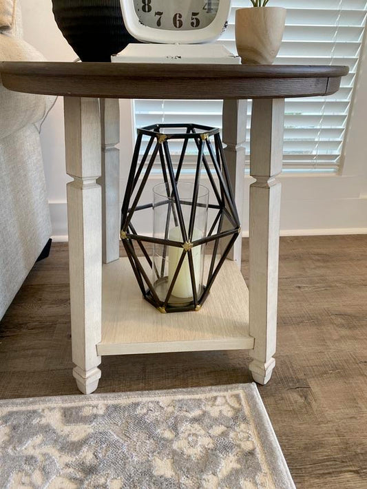 Decorative Black and Glass Geometric Vase - Set of 2 (Candles Included)