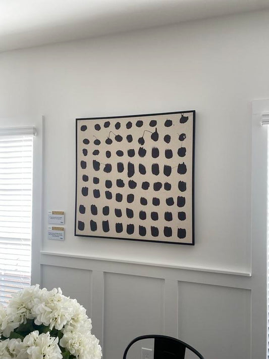 Large Tan and Black Spotted Wall Art