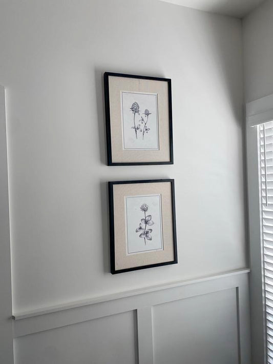 Floral Wall Art - Framed in Black - Set of 2