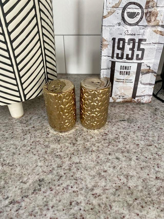 Gold Salt and Pepper Shakers