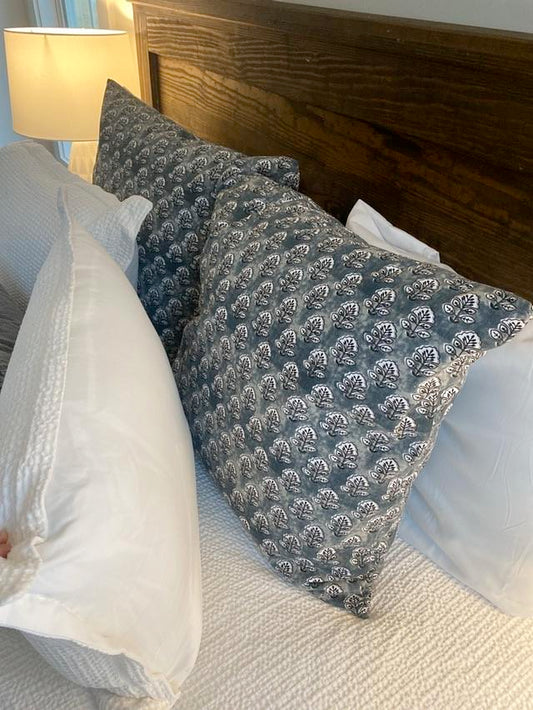 White and Gray Patterned Throw Pillows - Set of 2