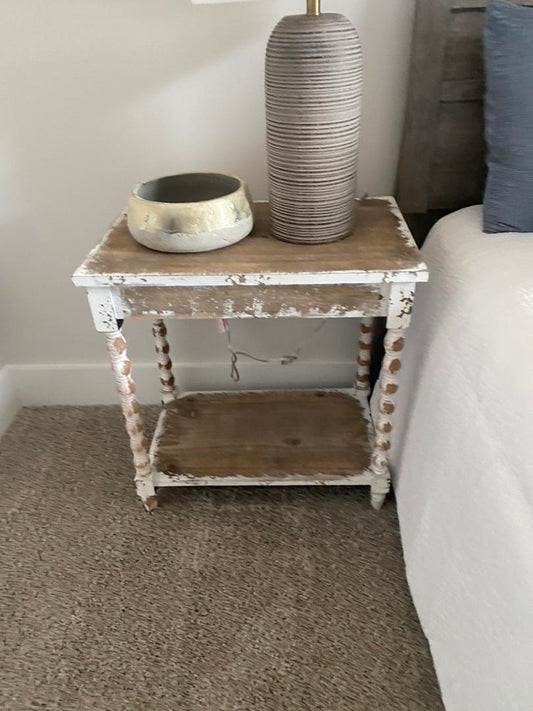 White Washed Side Table - Set of 2