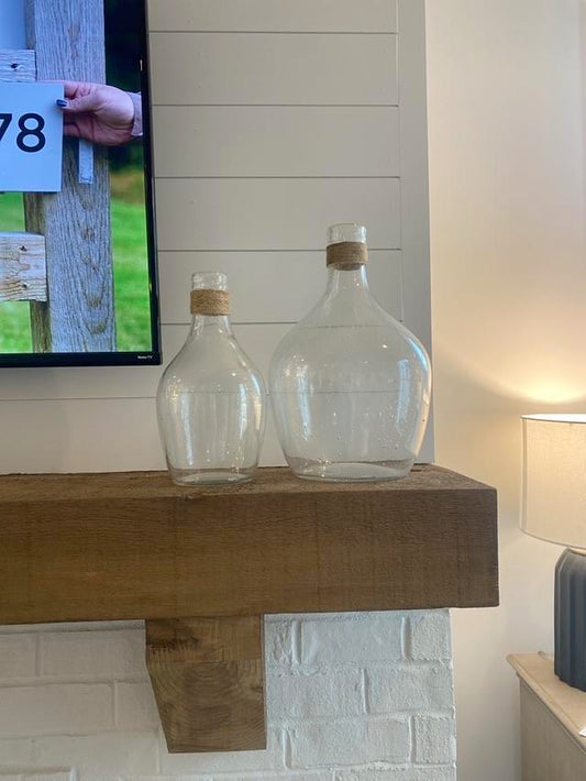 Glass Bottle Vases - Set of 2