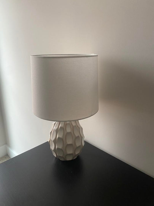 Small Textured White Table Lamp
