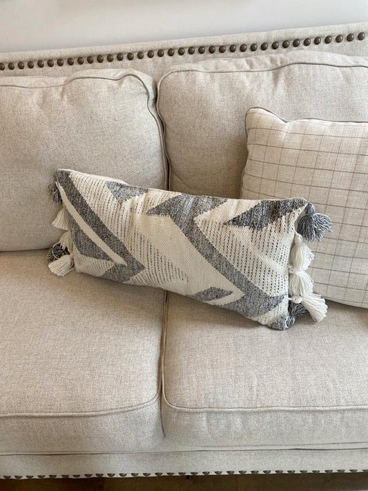 Blue and Cream Lumbar Pillow