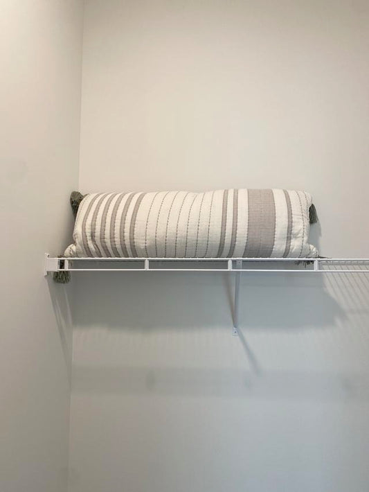 Large Gray and White Lumbar Pillow