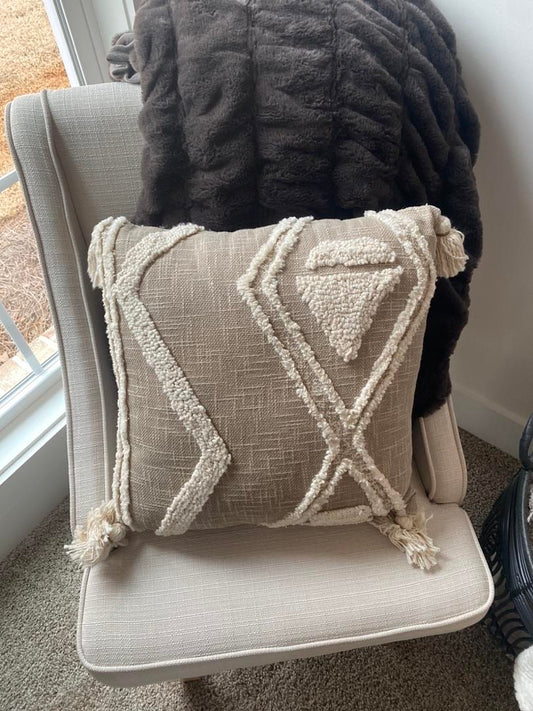 Taupe Throw Pillow