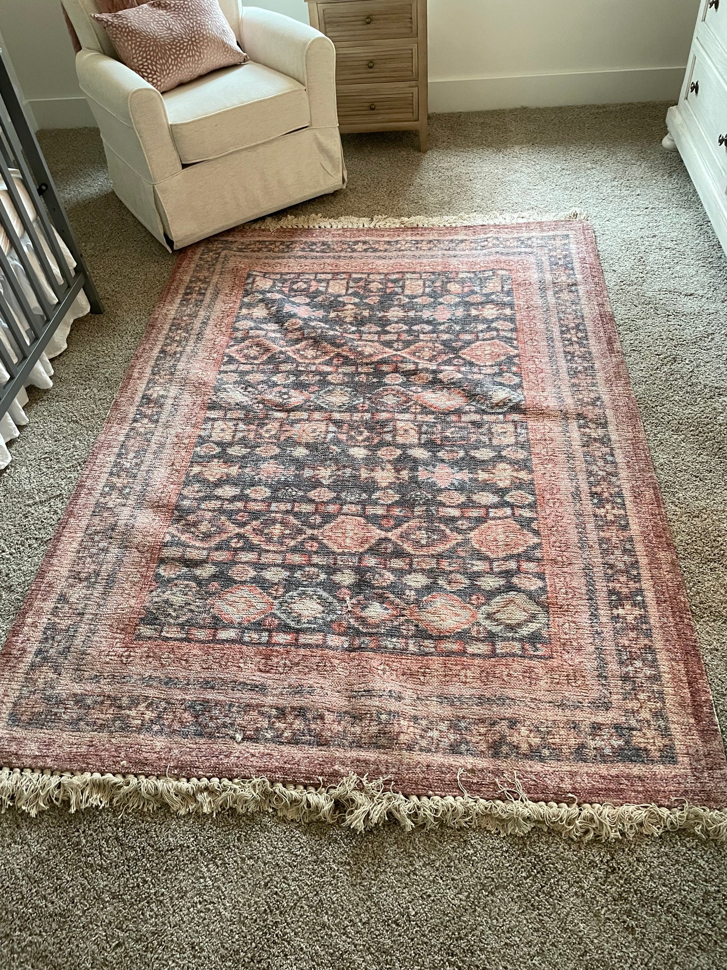 Pink Patterned Rug - 5x7